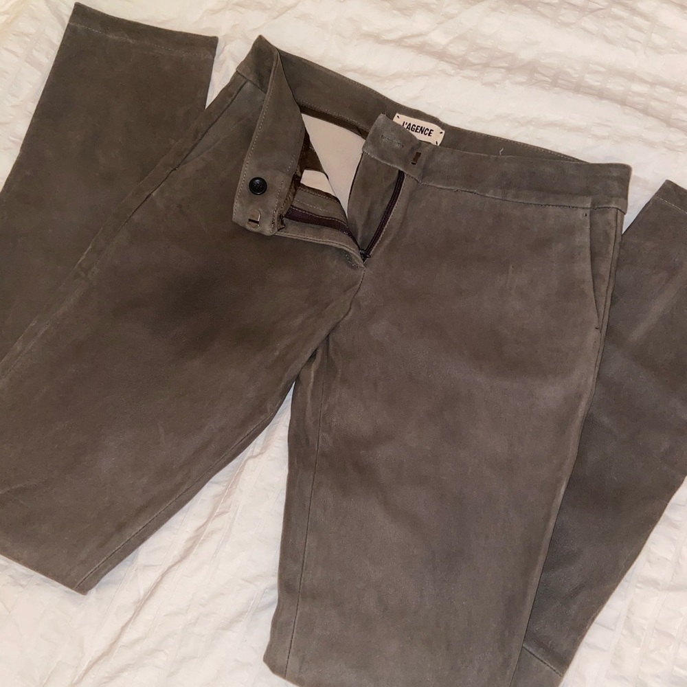l'agence lambskin olive pants